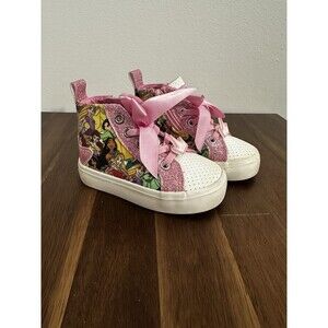Disney Princess Ground Up Girls Pink Zip Up High Top Sneaker Princess Size 6